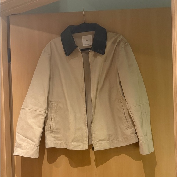 Mango Jackets & Blazers - Mango Tan Utility Jacket with Black Collar